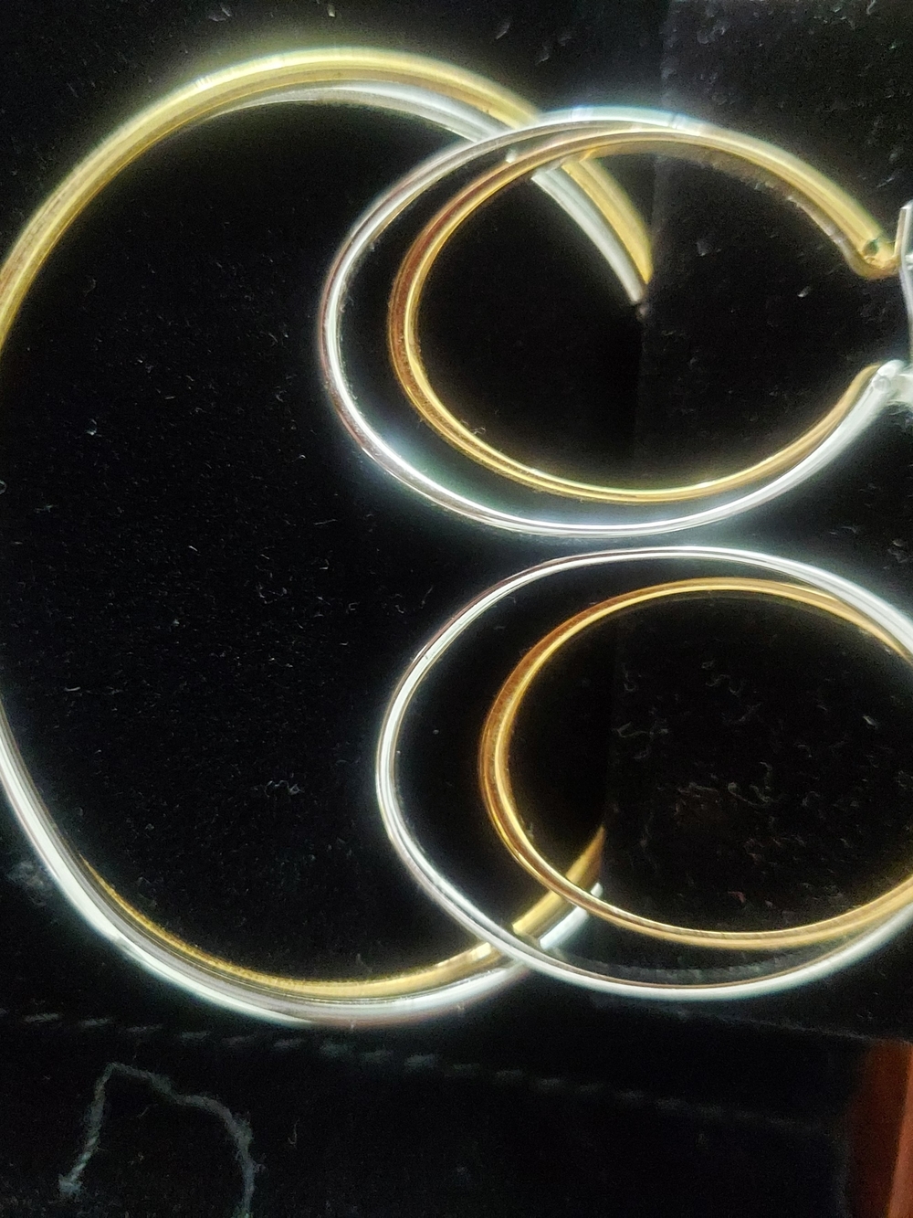Two-Tone Gold and Silver Double-Hoop Earrings for Women